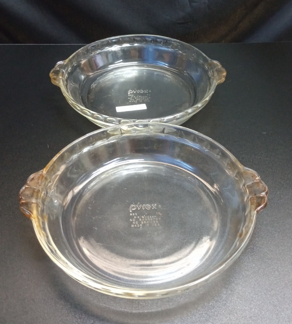 Pyrex Clear Glass Fluted Scalloped Edge Deep Dish 8.5" Pie Plate 228